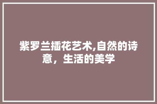 紫罗兰插花艺术,自然的诗意，生活的美学 病虫防治