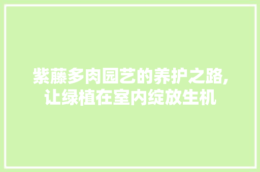 紫藤多肉园艺的养护之路,让绿植在室内绽放生机