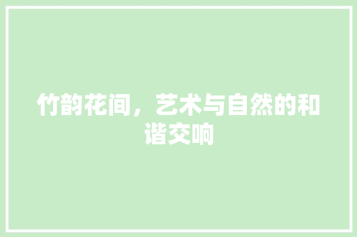 竹韵花间，艺术与自然的和谐交响
