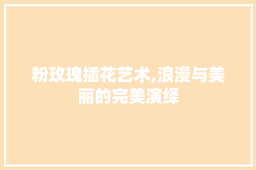 粉玫瑰插花艺术,浪漫与美丽的完美演绎
