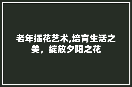 老年插花艺术,培育生活之美，绽放夕阳之花