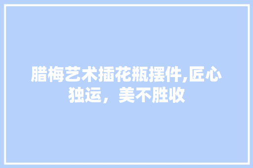 腊梅艺术插花瓶摆件,匠心独运，美不胜收