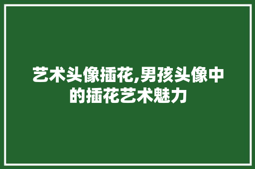 艺术头像插花,男孩头像中的插花艺术魅力