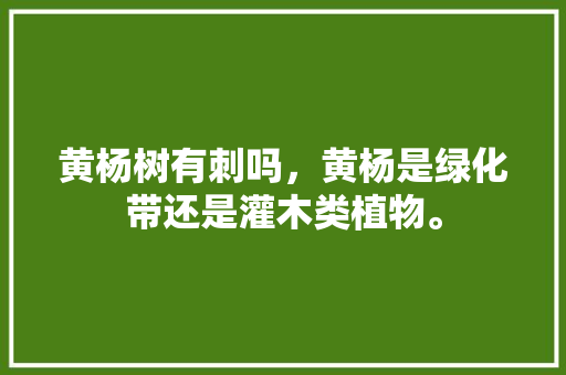 黄杨树有刺吗，黄杨是绿化带还是灌木类植物。  第1张 黄杨树有刺吗，黄杨是绿化带还是灌木类植物。 病虫防治