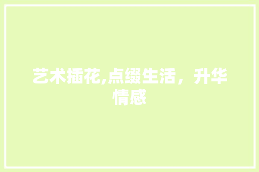 艺术插花,点缀生活，升华情感 花木行情
