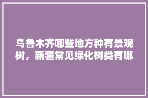 乌鲁木齐哪些地方种有景观树，新疆常见绿化树类有哪些。
