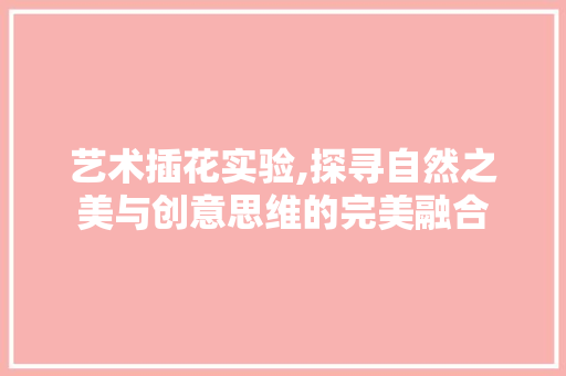 艺术插花实验,探寻自然之美与创意思维的完美融合