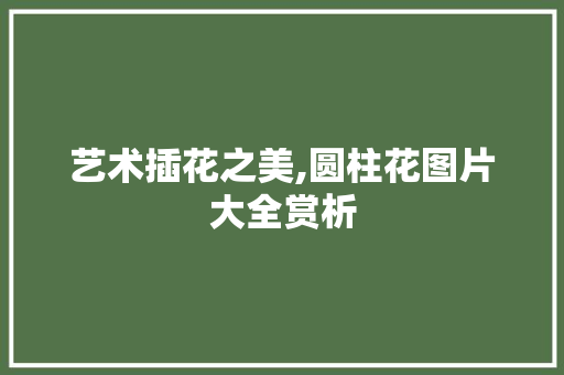 艺术插花之美,圆柱花图片大全赏析