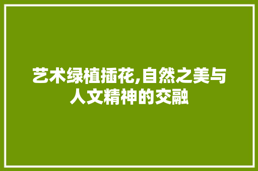 艺术绿植插花,自然之美与人文精神的交融