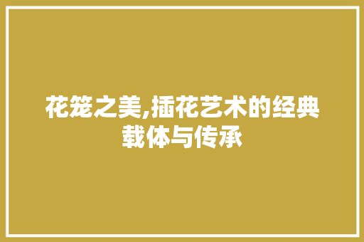 花笼之美,插花艺术的经典载体与传承 果苗类