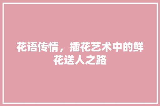 花语传情，插花艺术中的鲜花送人之路