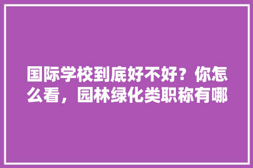 国际学校到底好不好？你怎么看，园林绿化类职称有哪些。