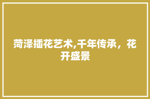 菏泽插花艺术,千年传承，花开盛景