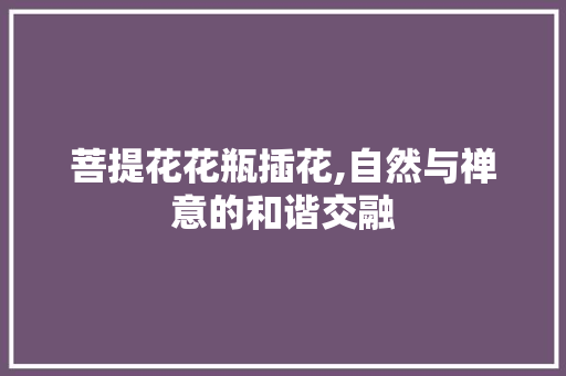 菩提花花瓶插花,自然与禅意的和谐交融 苗木百科