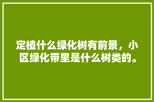 定植什么绿化树有前景，小区绿化带里是什么树类的。  第1张 定植什么绿化树有前景，小区绿化带里是什么树类的。 种植技术
