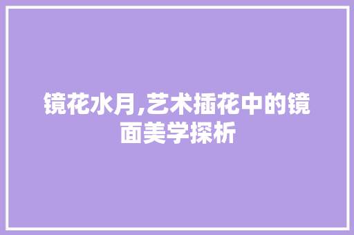 镜花水月,艺术插花中的镜面美学探析
