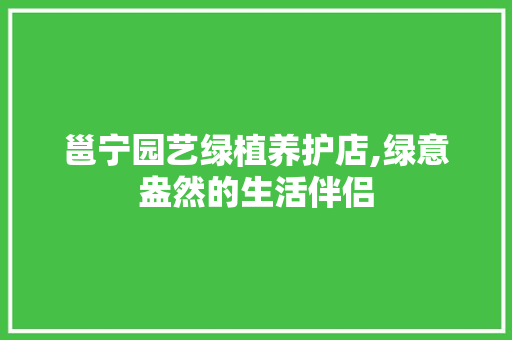 邕宁园艺绿植养护店,绿意盎然的生活伴侣