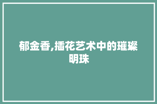 郁金香,插花艺术中的璀璨明珠