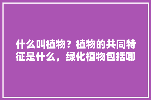 什么叫植物？植物的共同特征是什么，绿化植物包括哪些。  第1张 什么叫植物？植物的共同特征是什么，绿化植物包括哪些。 病虫防治