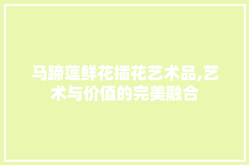 马蹄莲鲜花插花艺术品,艺术与价值的完美融合 种子类