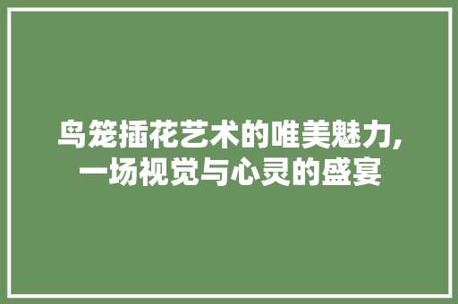 鸟笼插花艺术的唯美魅力,一场视觉与心灵的盛宴
