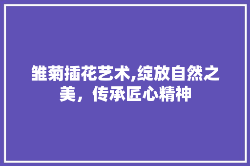 雏菊插花艺术,绽放自然之美，传承匠心精神