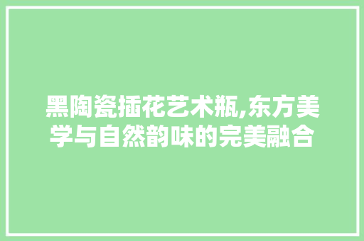 黑陶瓷插花艺术瓶,东方美学与自然韵味的完美融合
