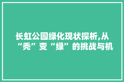 长虹公园绿化现状探析,从“秃”变“绿”的挑战与机遇