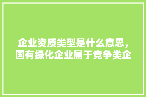 企业资质类型是什么意思，国有绿化企业属于竞争类企业吗。