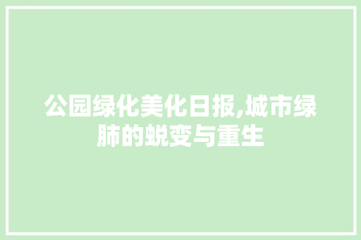 公园绿化美化日报,城市绿肺的蜕变与重生