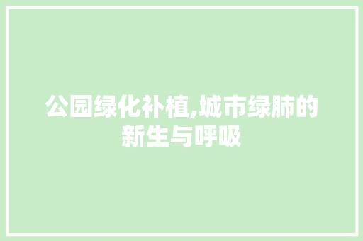 公园绿化补植,城市绿肺的新生与呼吸