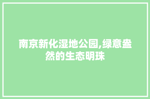 南京新化湿地公园,绿意盎然的生态明珠