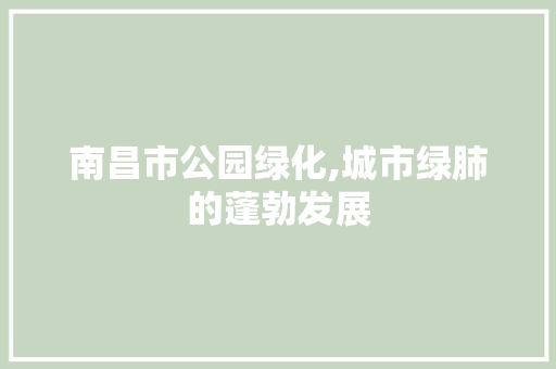 南昌市公园绿化,城市绿肺的蓬勃发展