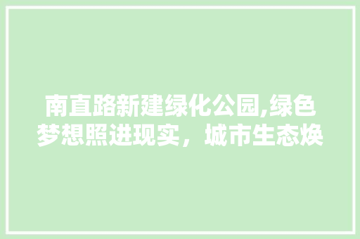 南直路新建绿化公园,绿色梦想照进现实，城市生态焕新颜