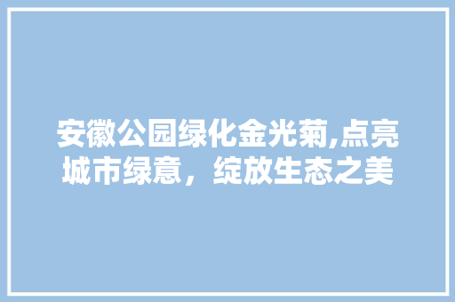安徽公园绿化金光菊,点亮城市绿意，绽放生态之美