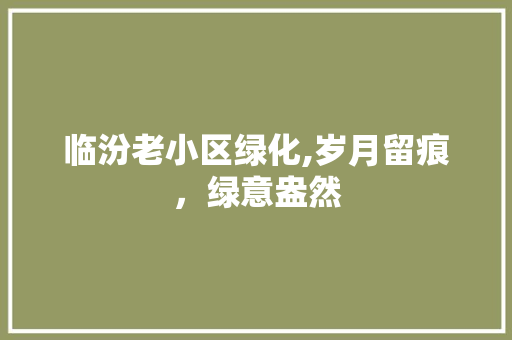 临汾老小区绿化,岁月留痕，绿意盎然