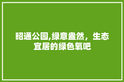 昭通公园,绿意盎然，生态宜居的绿色氧吧
