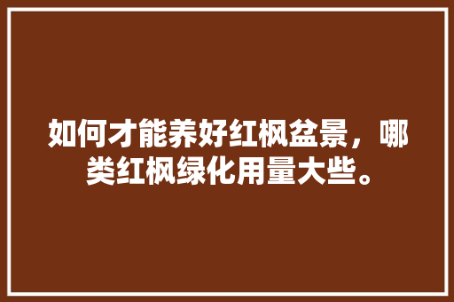 如何才能养好红枫盆景，哪类红枫绿化用量大些。