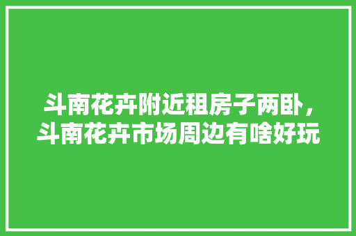 斗南花卉附近租房子两卧，斗南花卉市场周边有啥好玩的地方。  第1张 斗南花卉附近租房子两卧，斗南花卉市场周边有啥好玩的地方。 花卉百科