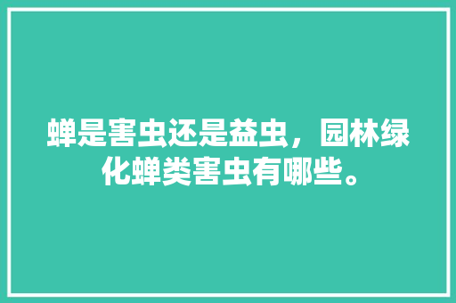 蝉是害虫还是益虫，园林绿化蝉类害虫有哪些。