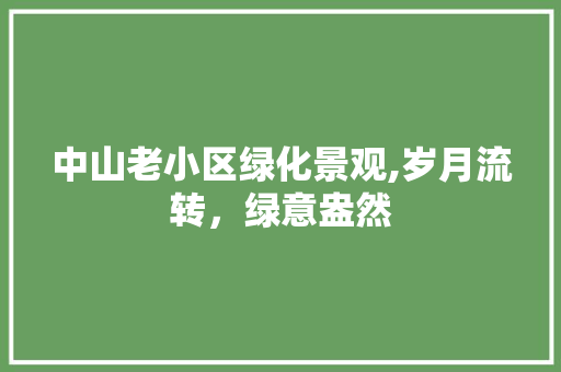 中山老小区绿化景观,岁月流转，绿意盎然