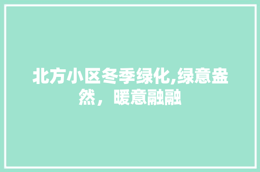 北方小区冬季绿化,绿意盎然，暖意融融