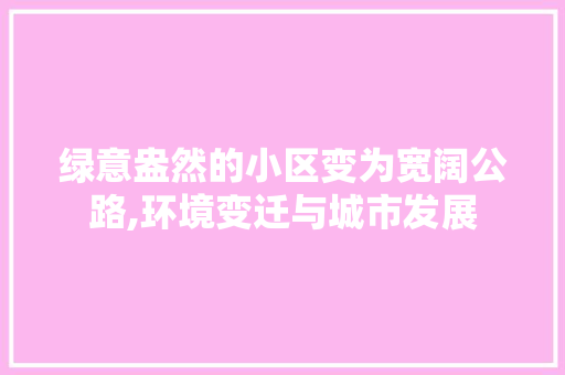 绿意盎然的小区变为宽阔公路,环境变迁与城市发展