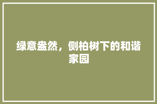 绿意盎然，侧柏树下的和谐家园