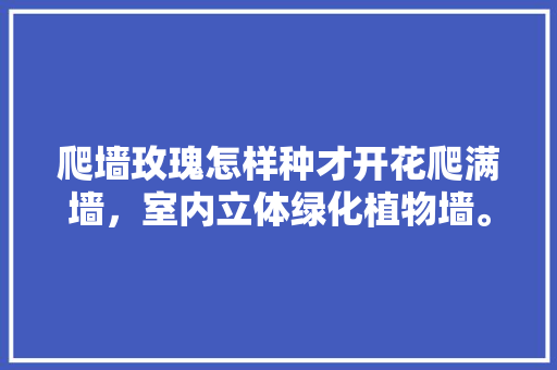 爬墙玫瑰怎样种才开花爬满墙，室内立体绿化植物墙。