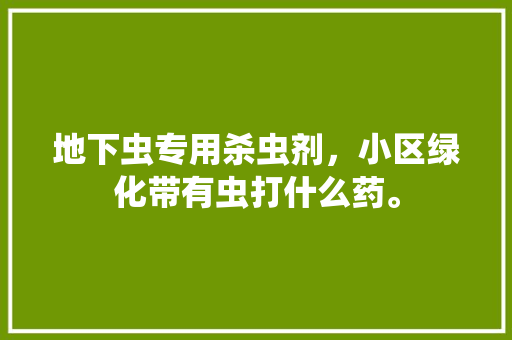 地下虫专用杀虫剂，小区绿化带有虫打什么药。