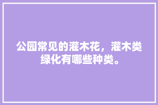 公园常见的灌木花，灌木类绿化有哪些种类。
